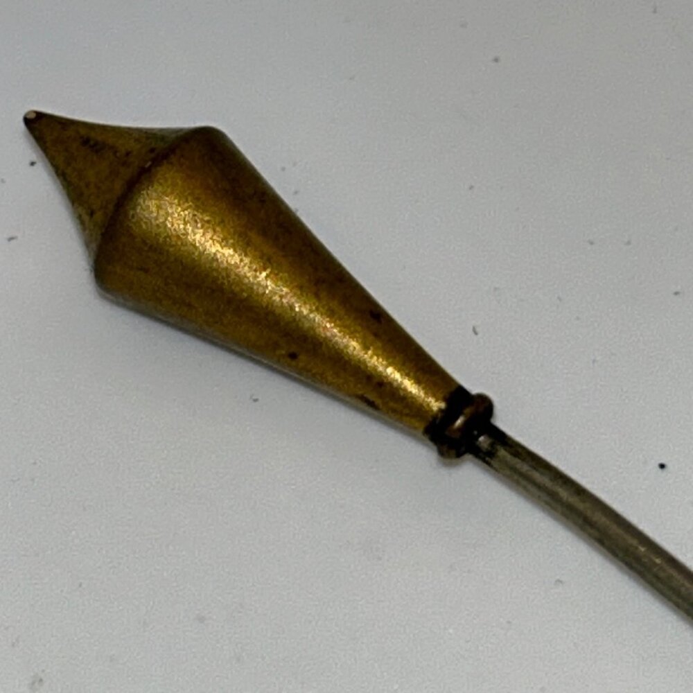 Antique Gold-Tone Hat Pin Victorian Edwardian 1900s Estate Millinery 10 inch